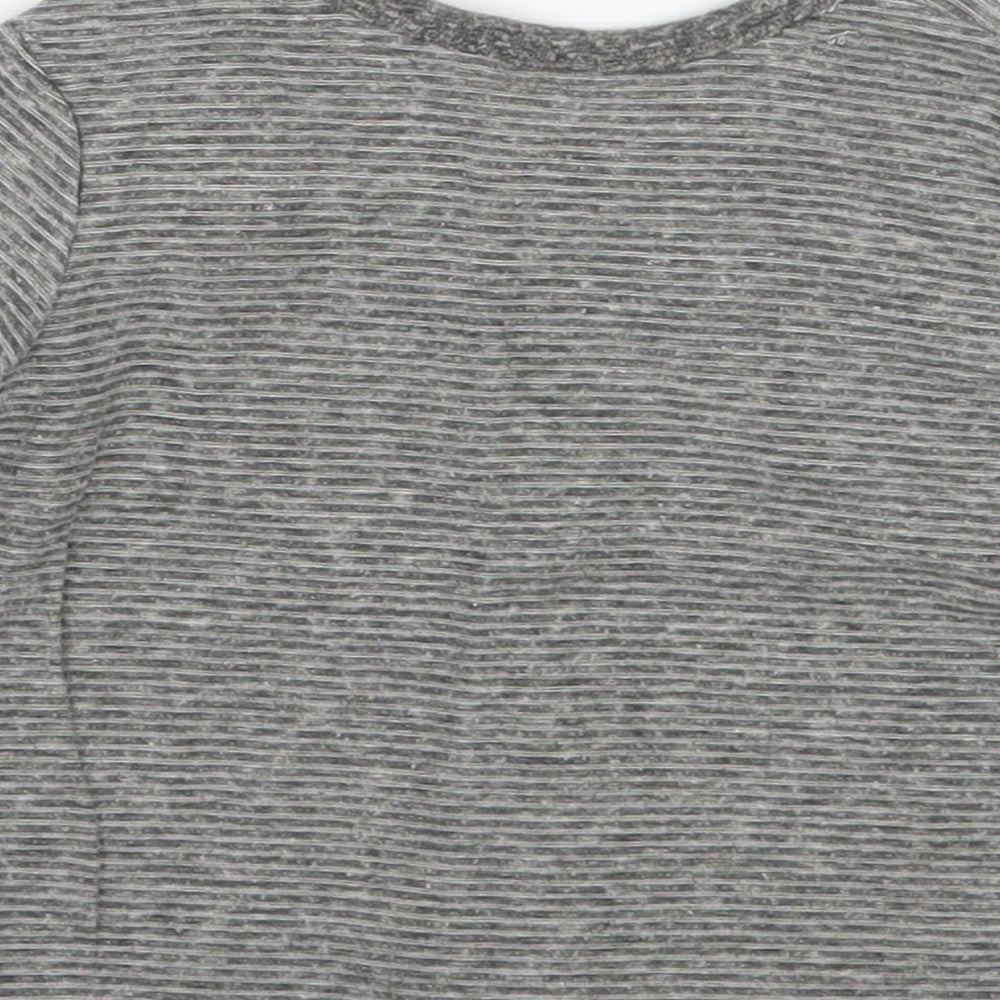 George Baby Grey Striped Basic T-Shirt Size 0-3 Months