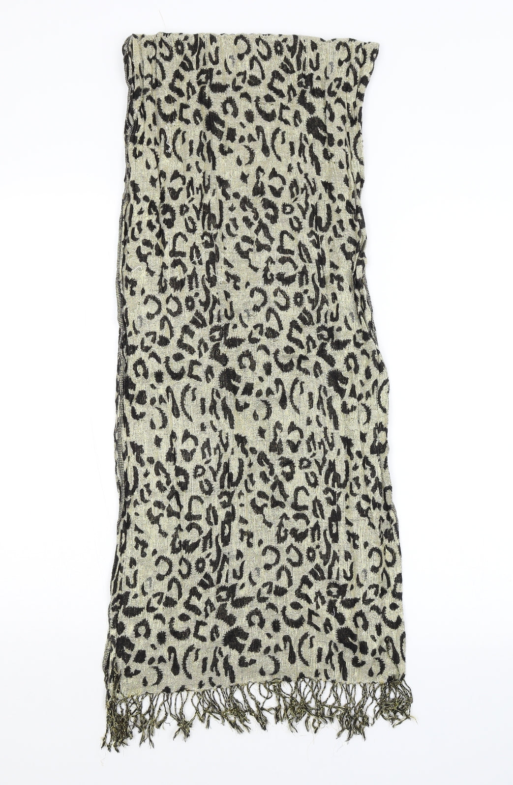 Preworn Womens Gold Animal Print Scarf