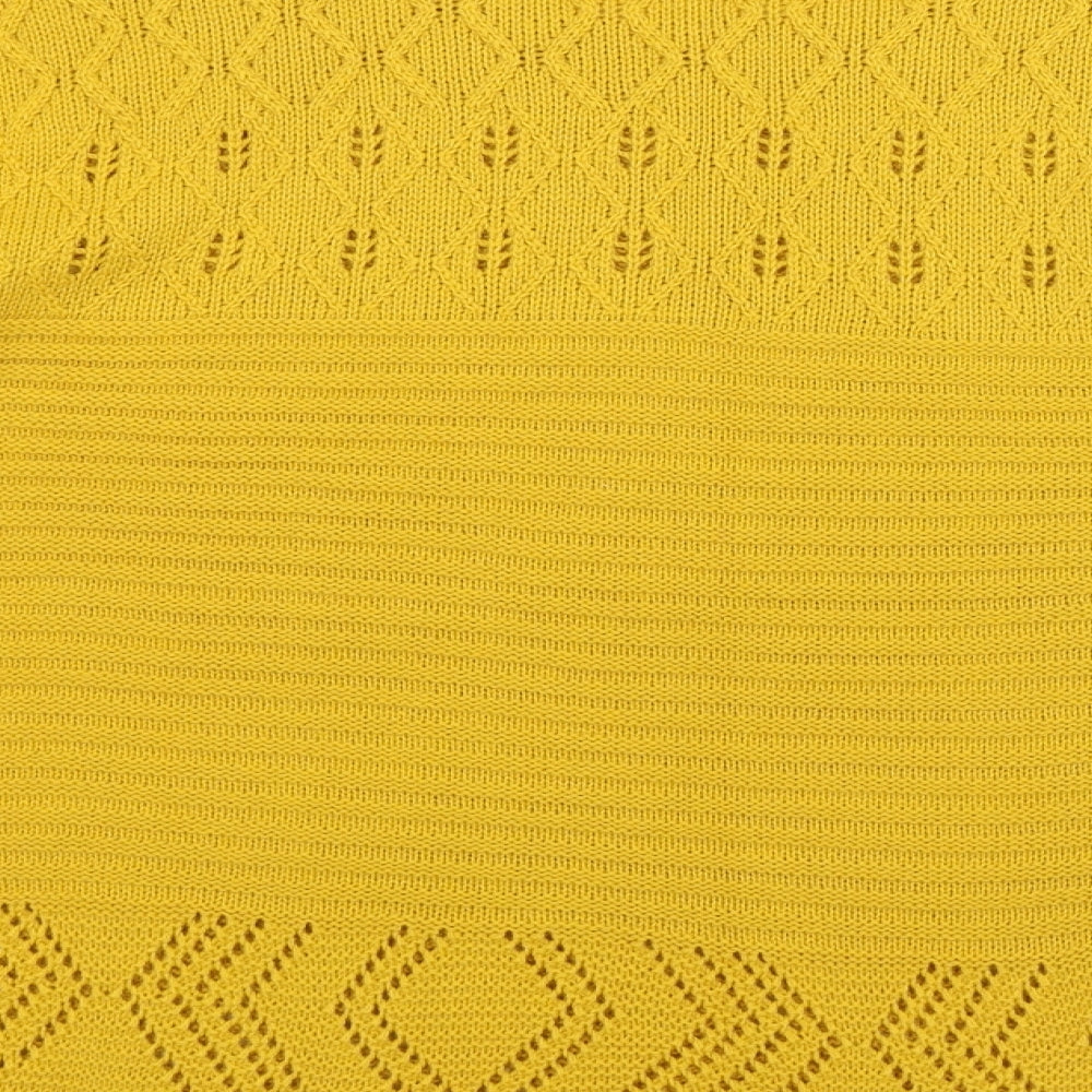 Pulse Womens Yellow Argyle/Diamond Pullover Jumper Size M