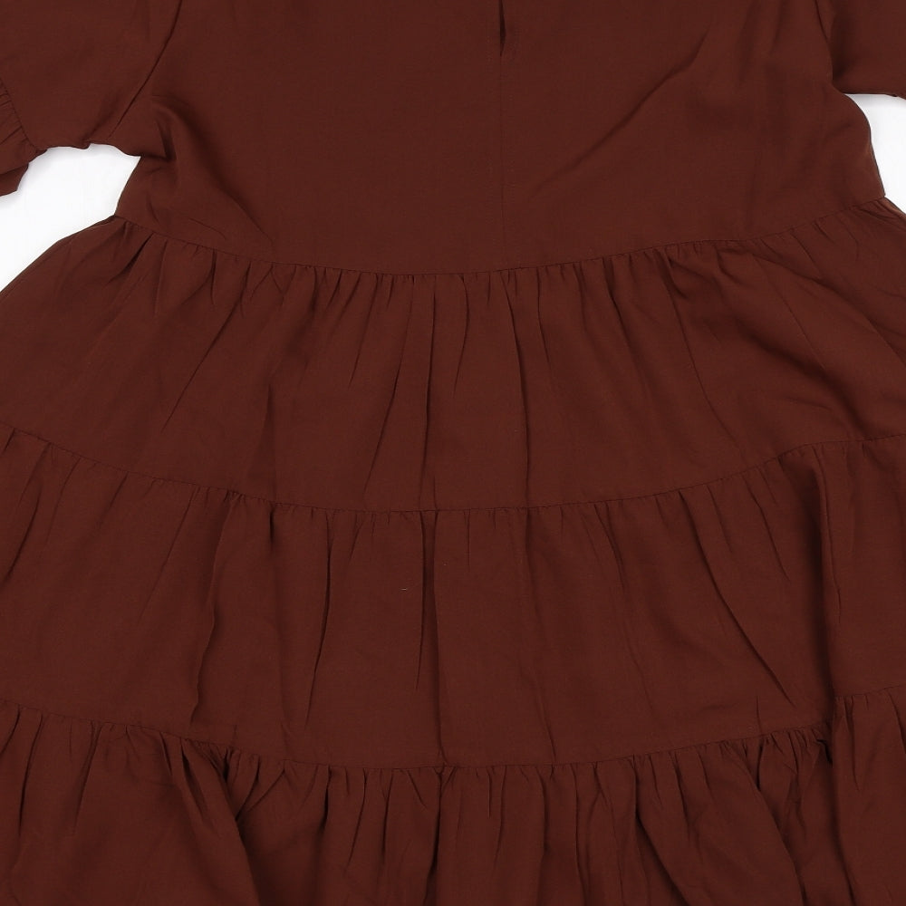 City Lights Womens Brown A-Line Size 8