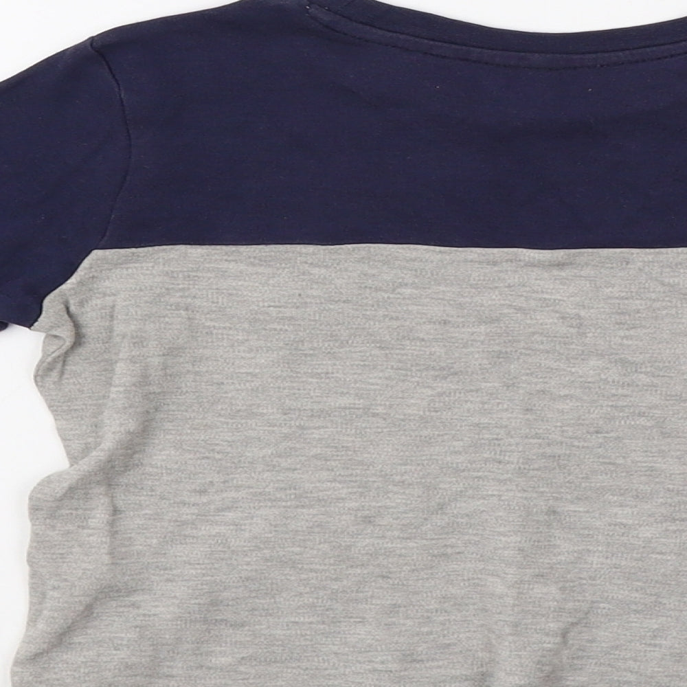 George Boys Grey Striped Basic T-Shirt Size 4-5 Years - Not Tired