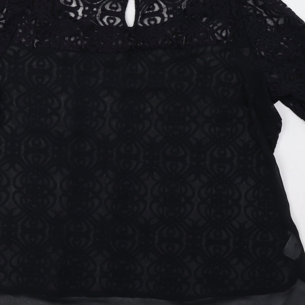 NEXT Womens Blue Geometric Basic Blouse Size L
