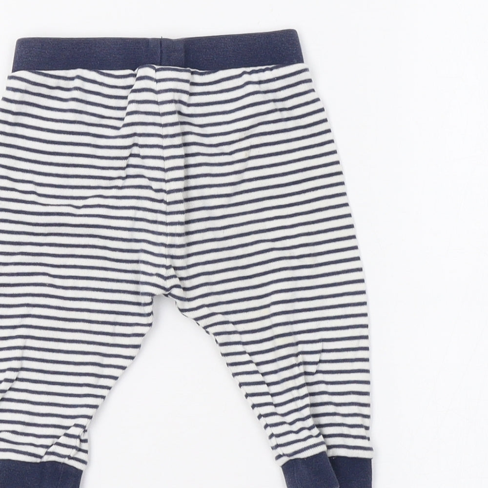 NEXT Baby Blue Striped Jogger Leggings Size 6-9 Months