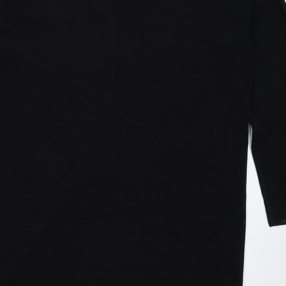 F&F Womens Black Knit Jumper Dress Size 8