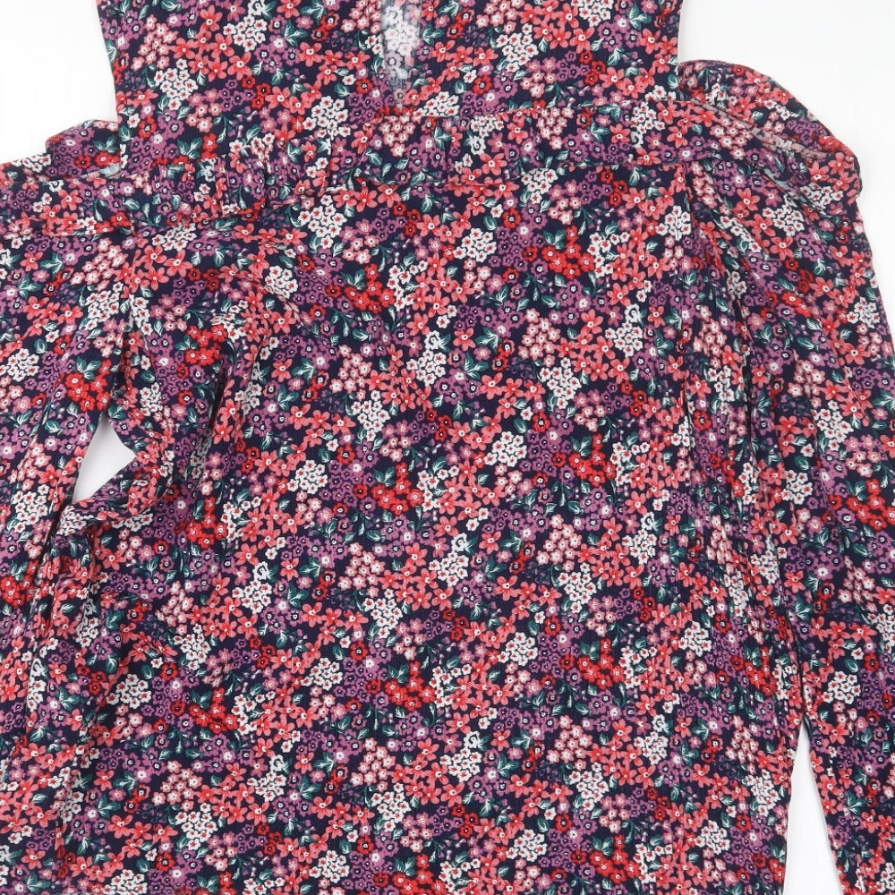 Dorothy Perkins Womens Purple Floral Basic Blouse Size 8