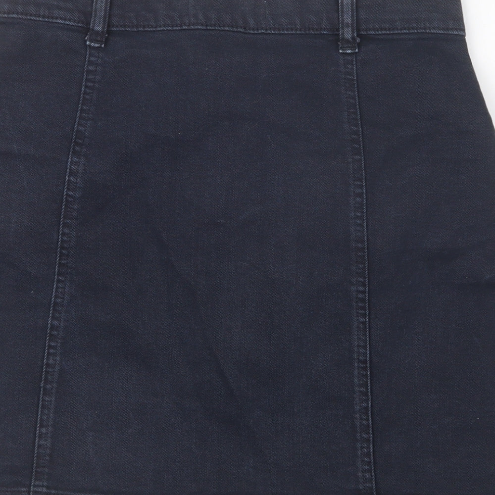 Mango Womens Blue Denim Straight & Pencil Skirt Size S