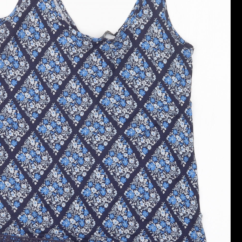 Dorothy Perkins Womens Blue Geometric Basic Blouse Size 8
