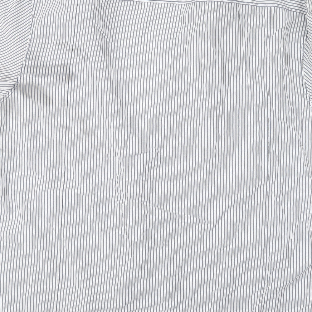 NEXT Mens Blue Striped Button-Up Size L