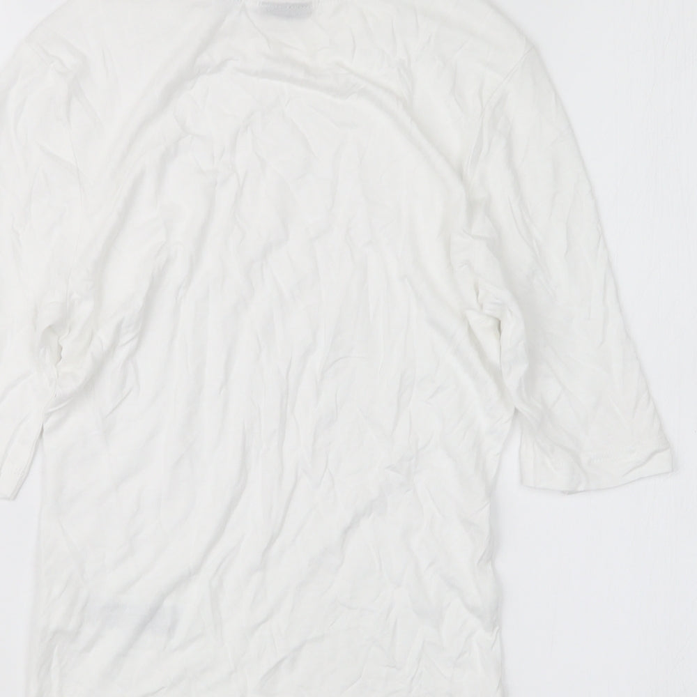 COLLUSION Womens White Basic T-Shirt Size 8