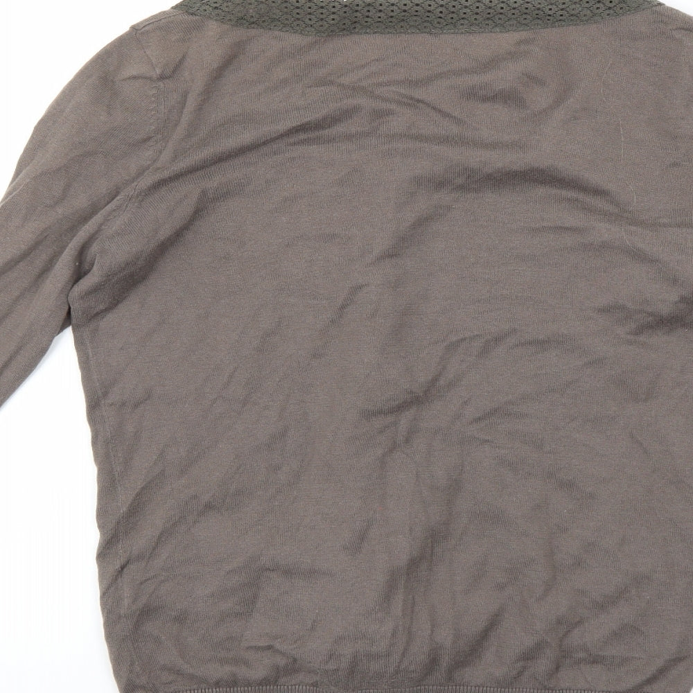 Authentic Womens Brown Cardigan Jumper Size M