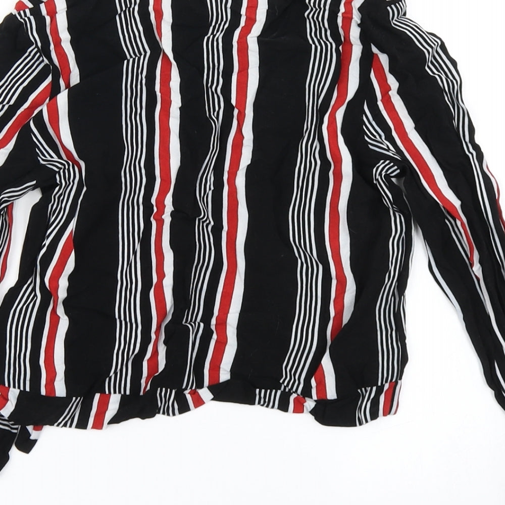 Primark Girls Black Striped Cropped Blouse Size 10-11 Years