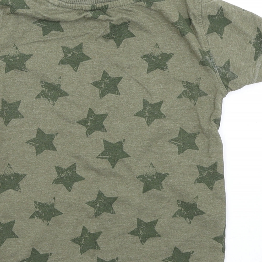 NEXT Boys Green Spotted Basic T-Shirt Size 12-18 Months - Star Print
