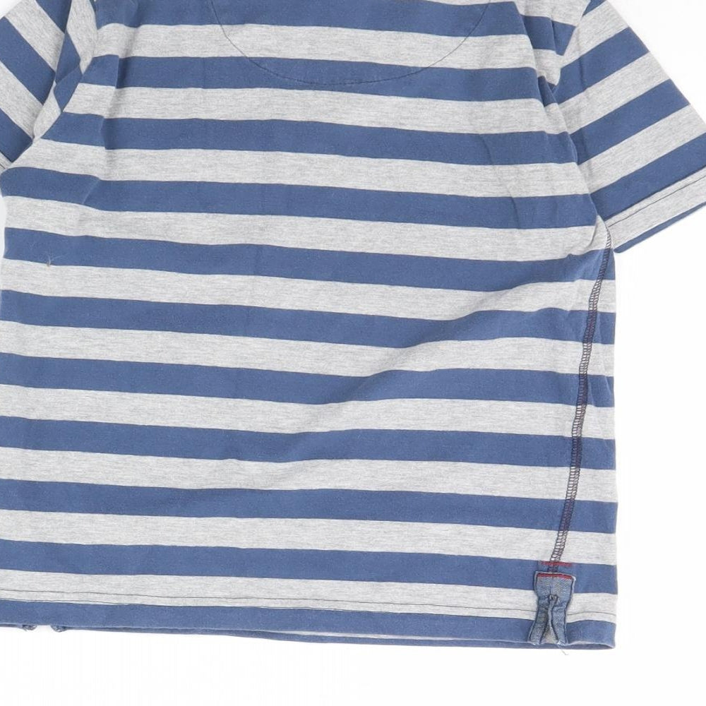 NEXT Boys Grey Striped Basic T-Shirt Size 8 Years