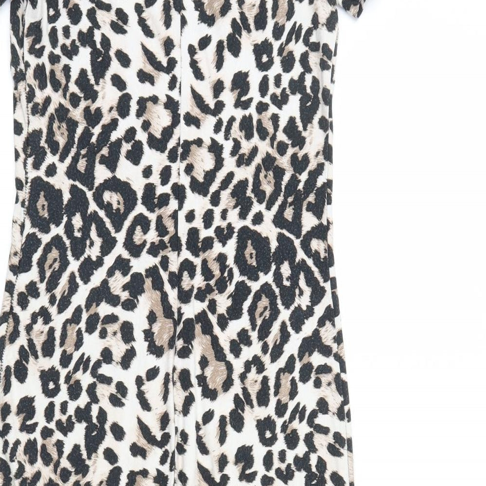 Dorothy Perkins Womens Brown Animal Print Maxi Size 8