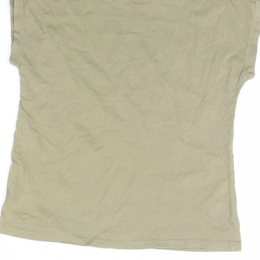 Preworn Girls Green Basic T-Shirt Size 7 Years - Good vibes