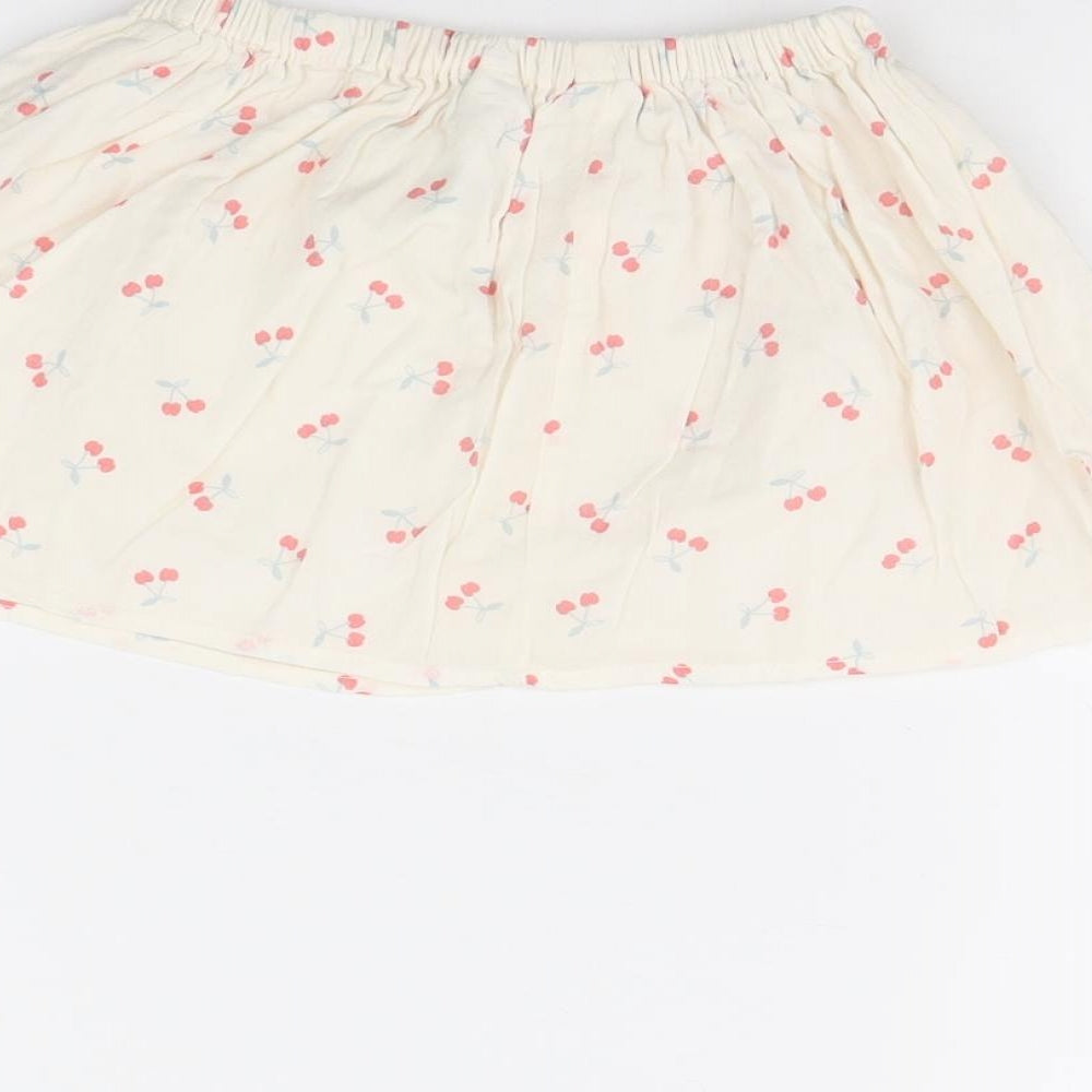 H&M Girls Ivory Spotted Flare Skirt Size 12 Months
