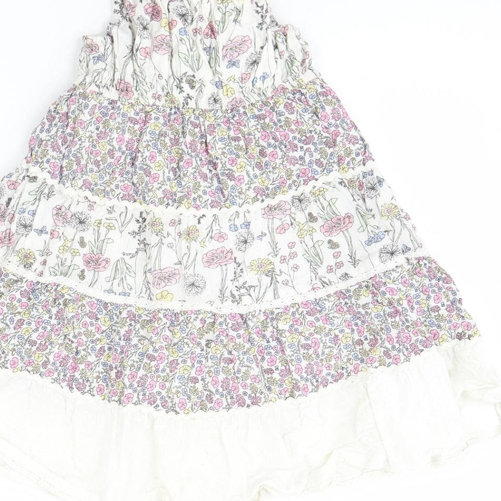 Preworn Girls Pink Floral Fit & Flare Size 18 Months