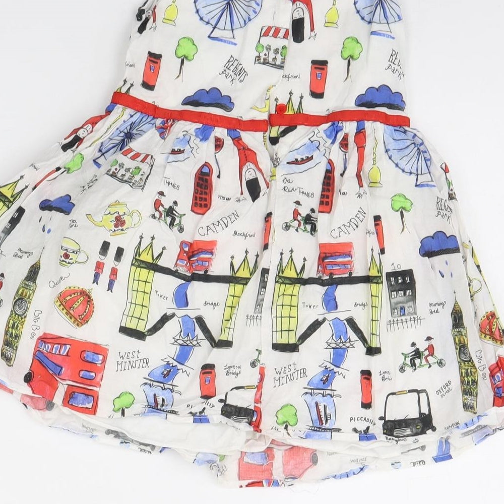 NEXT Girls White Spotted Fit & Flare Size 2 Years