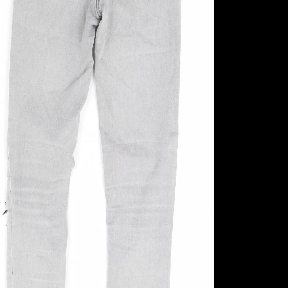 New Look Womens Grey Denim Skinny Jeans Size 8 L30 in