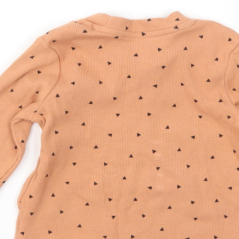 Primark Girls Orange Geometric Basic T-Shirt Size 9-12 Months