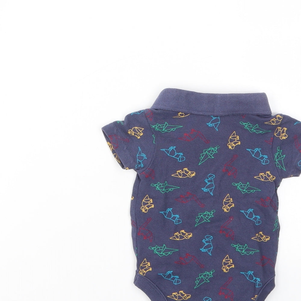 George Boys Blue Geometric Babygrow One-Piece Size 0-3 Months