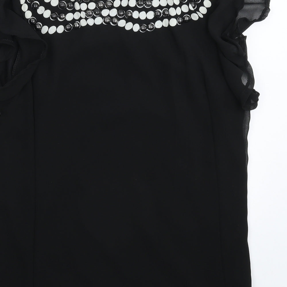 Club L Womens Black Basic Blouse Size M