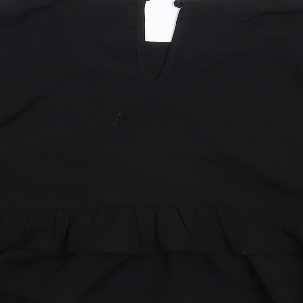 PRETTYLITTLETHING Womens Black Basic Blouse Size 10