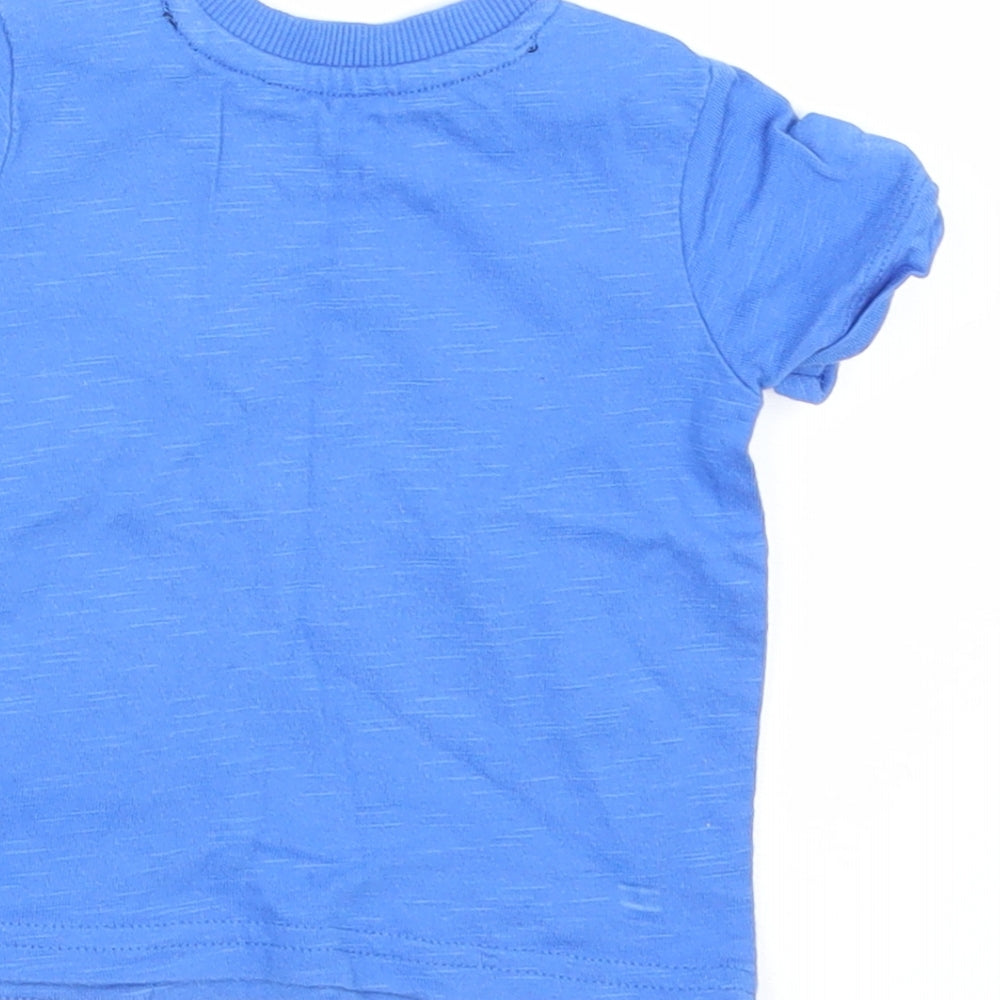 George Boys Blue Basic T-Shirt Size 0-3 Months - LLama