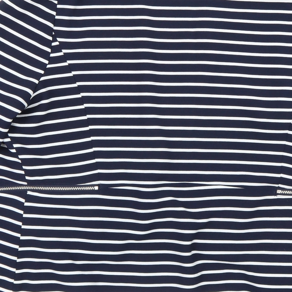 New Look Womens Blue Striped Cardigan Jumper Size 14