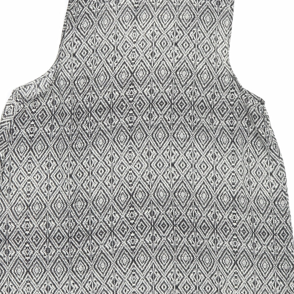 Primark Womens Black Argyle/Diamond Basic Blouse Size 14