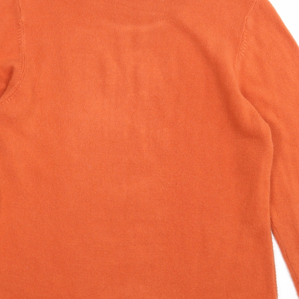 ANNA ROSE Womens Orange Geometric Knit Pullover Jumper Size L