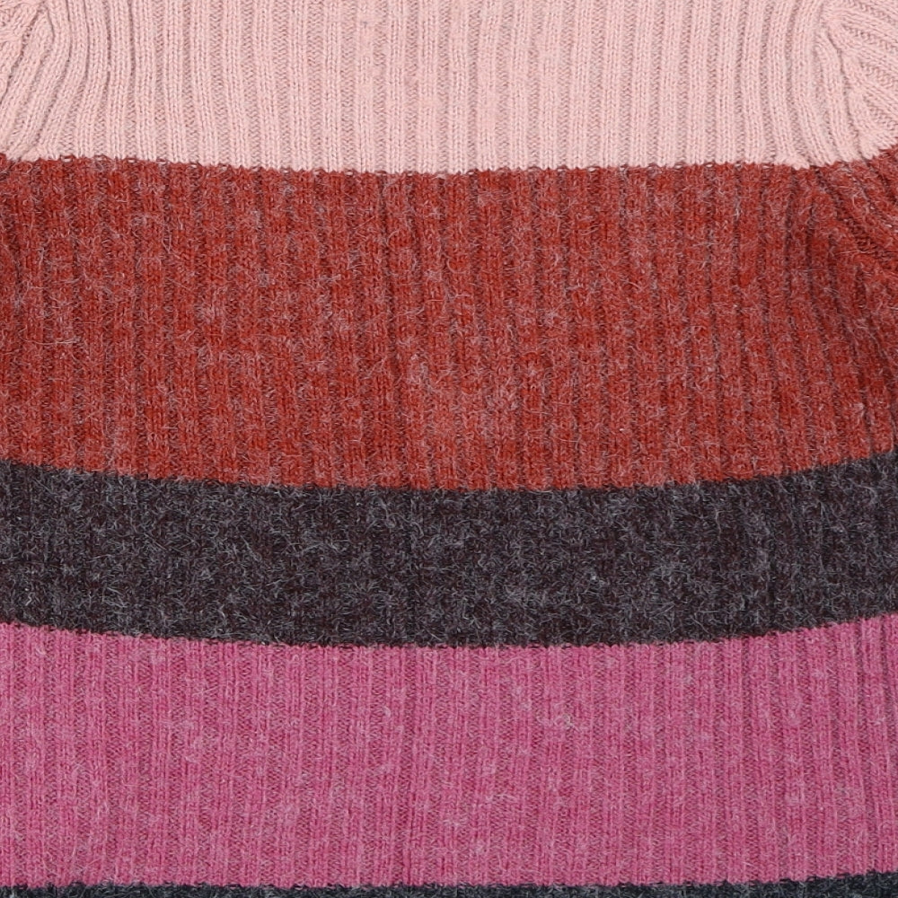 Preworn Womens Pink Striped Pullover Jumper Size XS