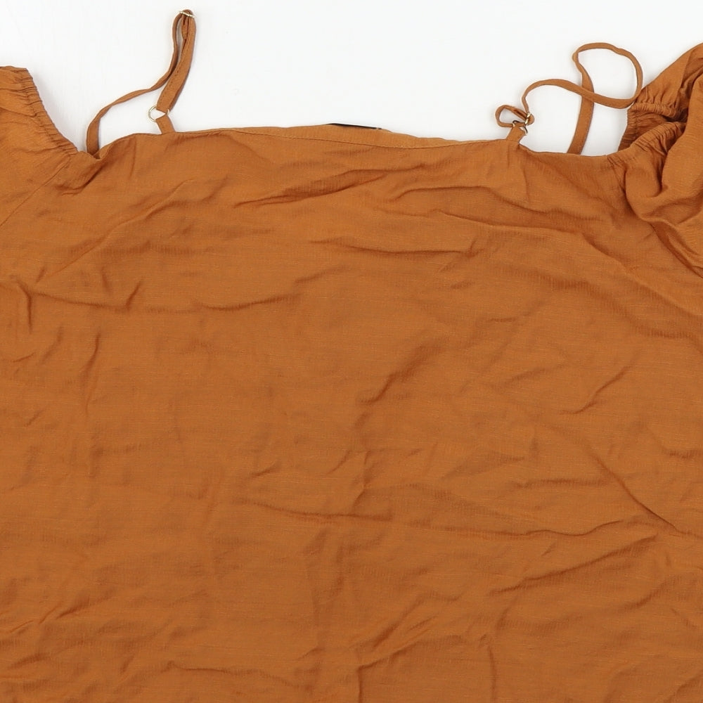SheIn Womens Brown Basic Blouse Size L