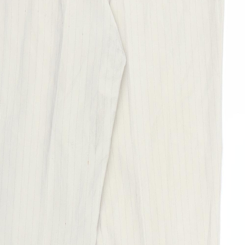 AMARANTO Womens Beige Striped Trousers Size 14 L29 in
