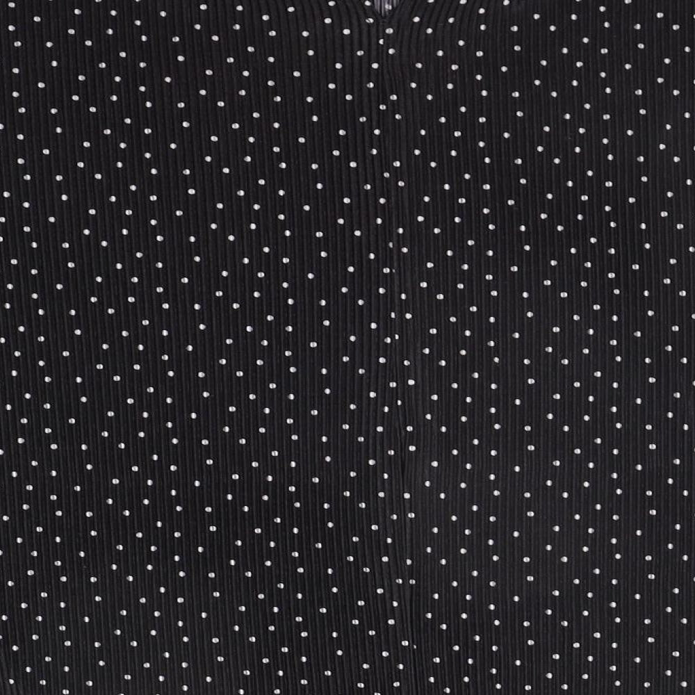 Jaqueline de Young Womens Black Polka Dot Basic Blouse Size M