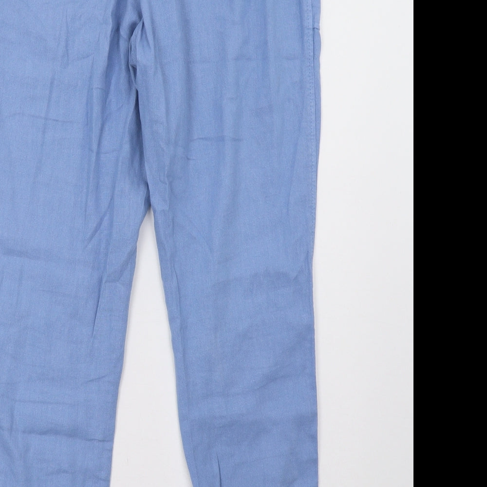 Marks and Spencer Womens Blue Trousers Size 10 L28 in