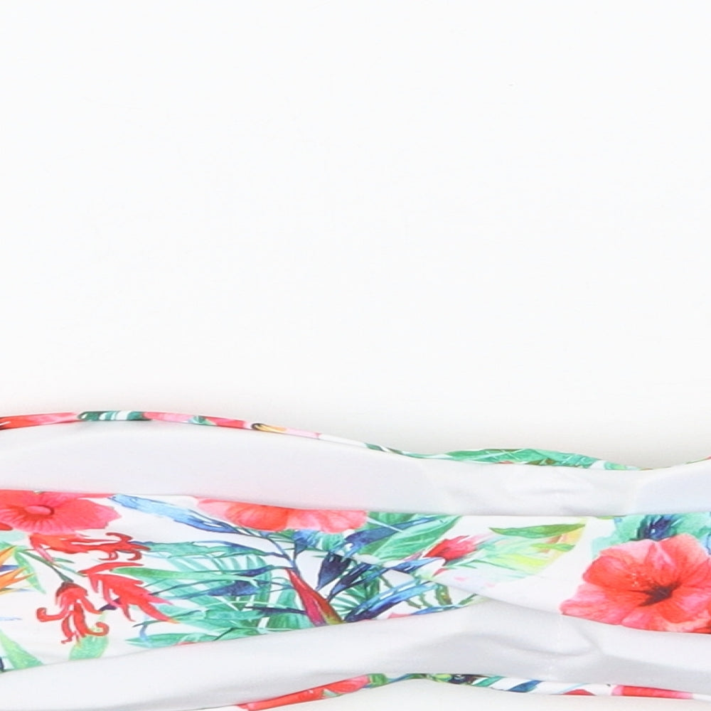 Hello Womens White Floral Cropped Tank Size 10