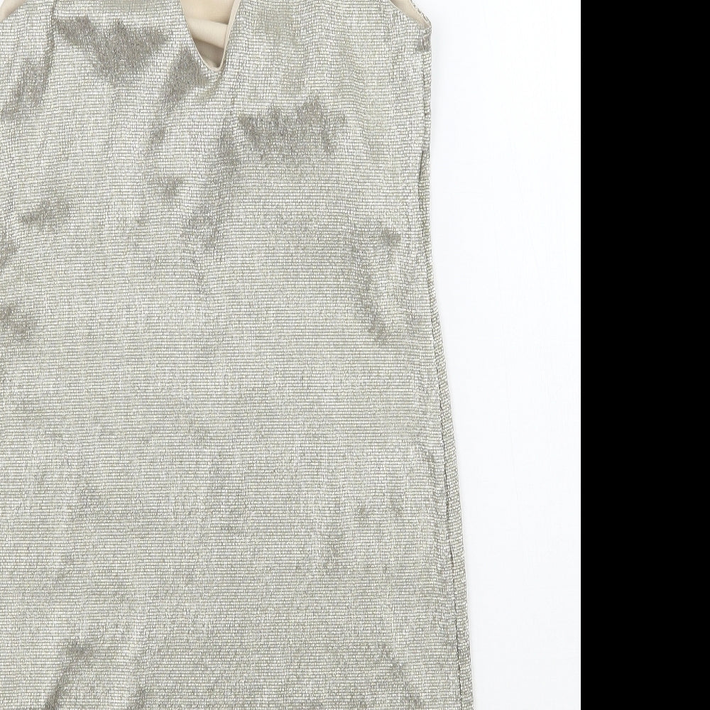 River Island Womens Gold A-Line Size 6