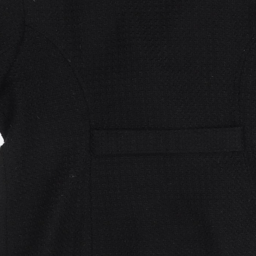 BM COLLECTION Womens Black Overcoat Coat Size 14
