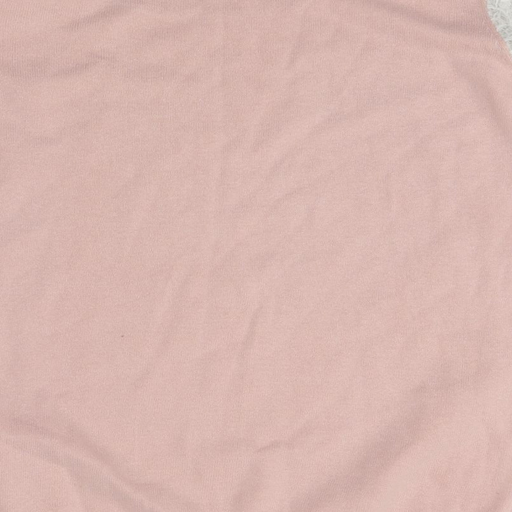 Almost Famous Womens Pink Basic Blouse Size L