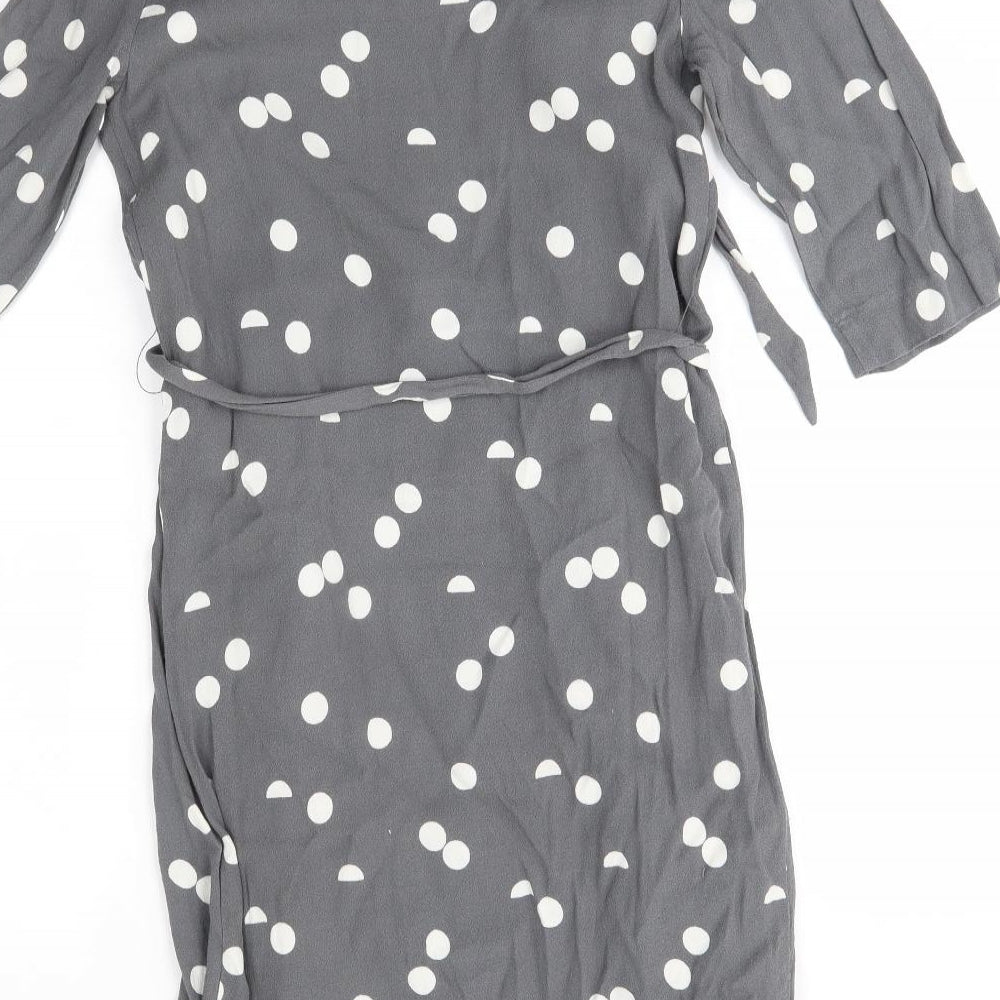 selectewd Womens Grey Polka Dot A-Line Size 6