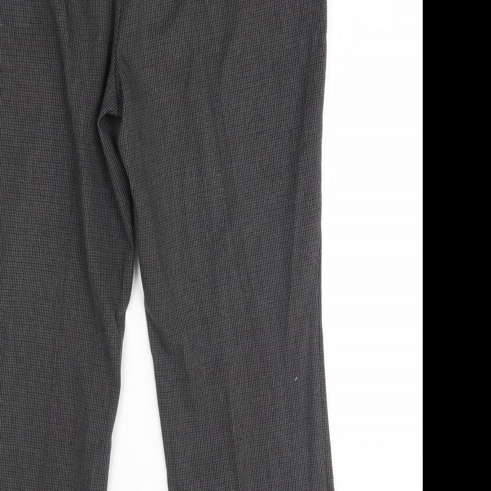 Marks & Spencer Womens Grey Plaid Trousers Size 14 L26 in