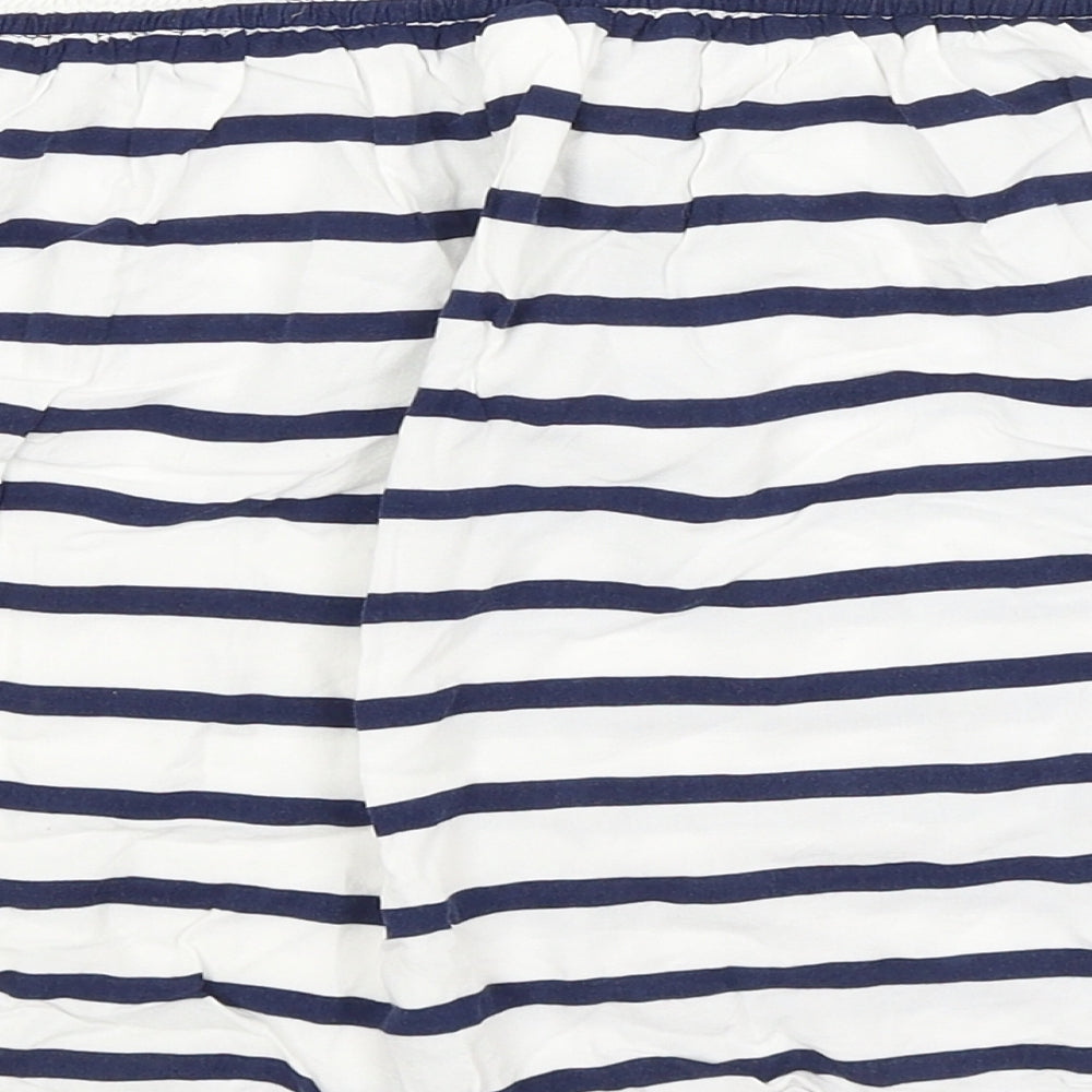 H&M Womens White Striped A-Line Skirt Size 16