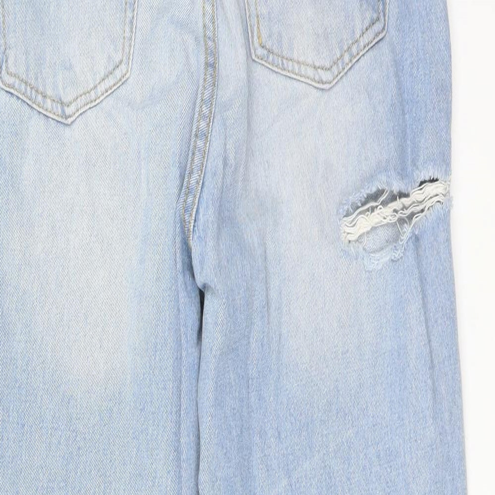 PRETTYLITTLETHING Womens Blue Straight Jeans Size 8 L25 in