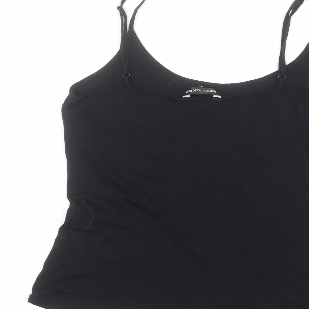 Preworn Womens Black Basic T-Shirt Size 14