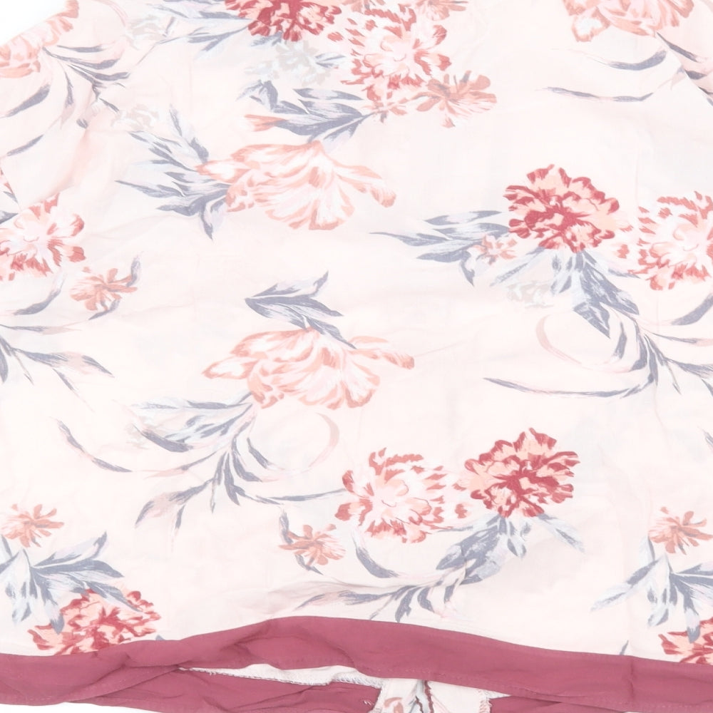 Primark Womens Pink Floral Basic Button-Up Size S