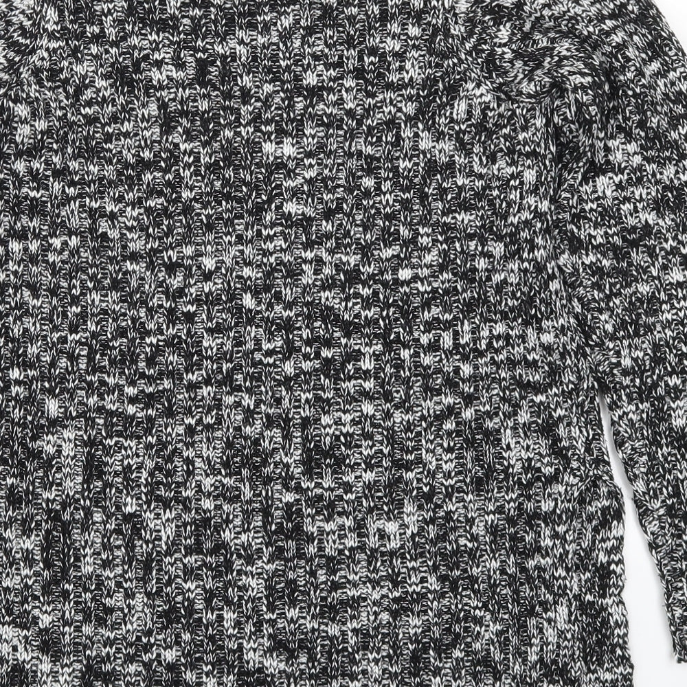F&F Womens Black Knit Pullover Jumper Size 10 - Black and White