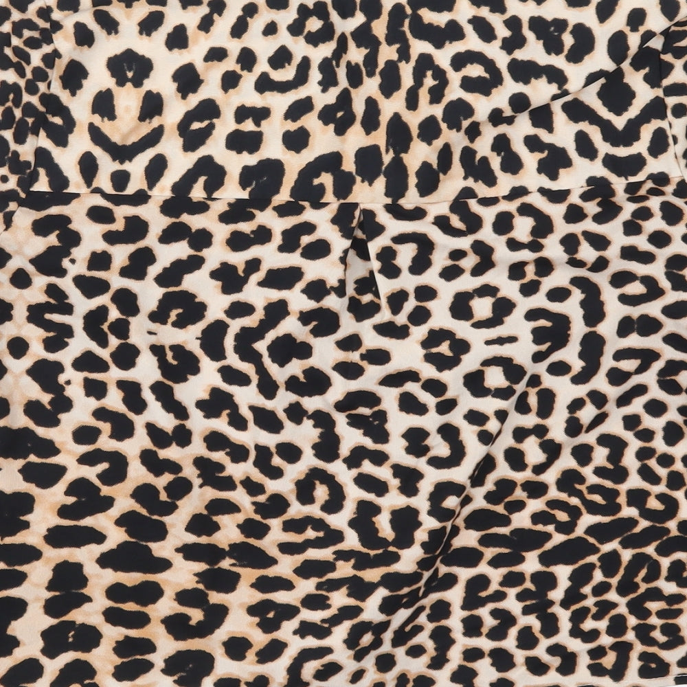 Influence Womens Brown Animal Print Top Pyjama Top Size 14
