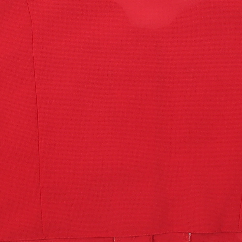 Mac Collection Womens Red Lace Basic Button-Up Size M