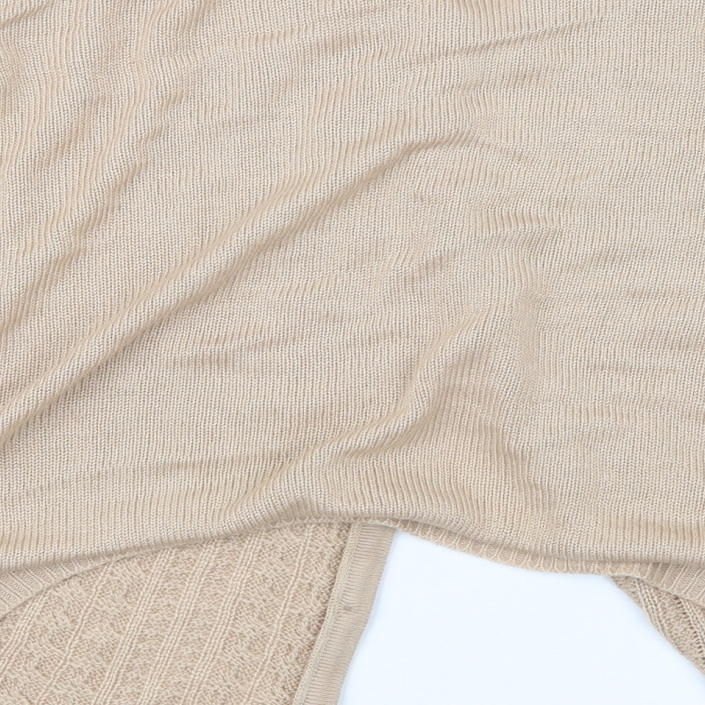 Afibel Womens Beige Knit Cardigan Jumper Size 10